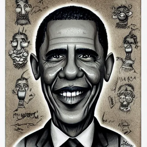 Image similar to a caricature of obama by alexander jansson