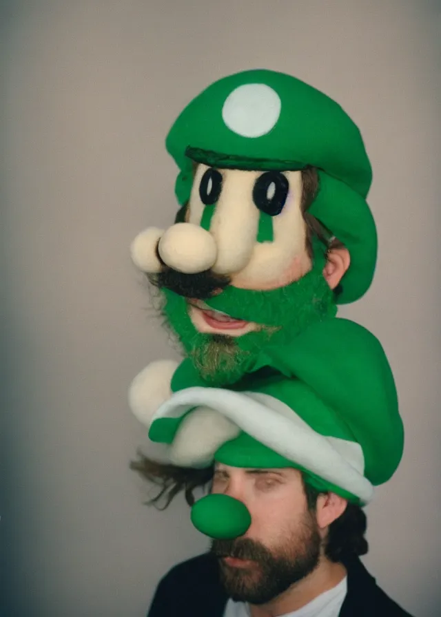 still image of charlie day dressed as luigi with a