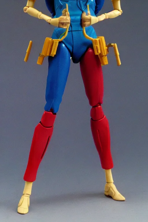 Image similar to 1 9 8 6 kenner female action figure, 5 points of articulation, perfect human female proportions, sci fi, 8 k resolution, high detail, front view, t - pose, space, star, he - man, gi joe, he man, warhammer 4 0 0 0