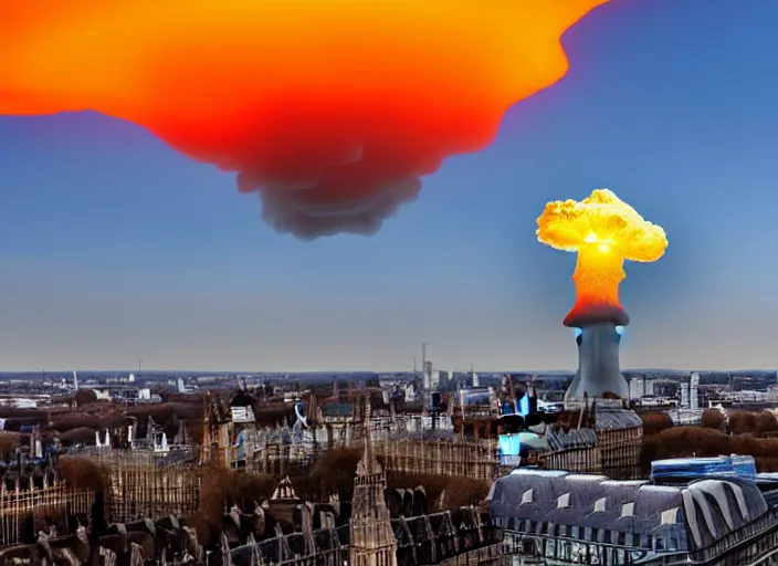 Image similar to nuclear mushroom cloud over london