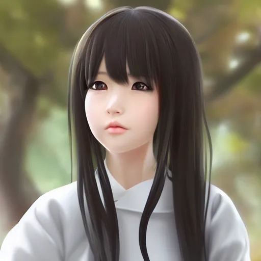 japanese girl portrait in cute realistic anime 3d | Stable Diffusion |  OpenArt