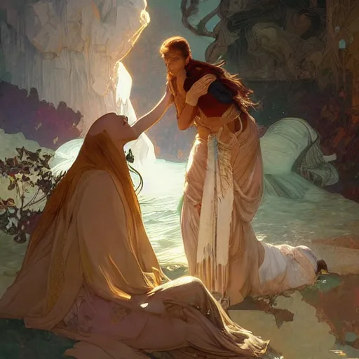 Prompt: the creation of arda, highly detailed, digital painting, artstation, illustration, art by artgerm and greg rutkowski and alphonse mucha