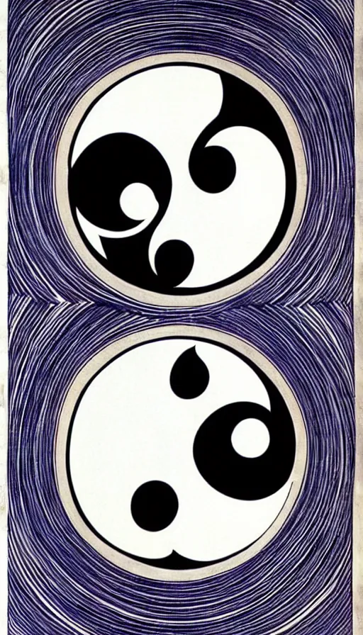 Image similar to Abstract representation of ying Yang concept, by Akira Toriyama