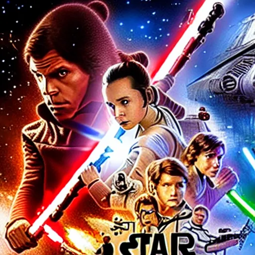 Prompt: star wars episode 1 5 movie poster