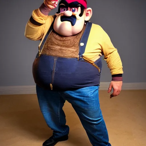 Prompt: wario as a real person