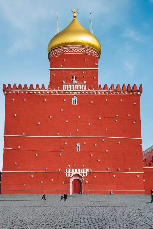 Prompt: photography by wes anderson, kremlin, red square, building with bricks, sharp focus, golden ratio, symmetry, ultra realistic, 8 k