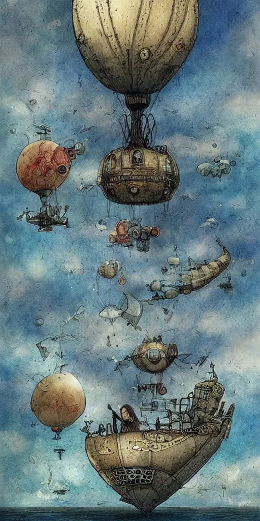 Prompt: a vintage airship by alexander jansson