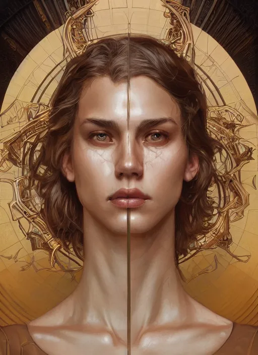 Prompt: symmetry!! austin butler, male, machine parts embedded into face, intricate, elegant, highly detailed, digital painting, artstation, concept art, smooth, sharp focus, illustration, art by artgerm and greg rutkowski and alphonse mucha, 8 k