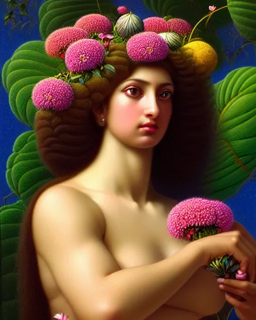 Image similar to portrait of the goddess of tennis, unusual beauty, flowers and plants, emotionally evoking symbolic metaphors, head in focus, fantasy, ornamental, intricate, elegant, sensual, highly detailed digital painting, artstation, concept art, painterly, golden ratio, sharp focus, illustration, art by John William Godward and Boris Vallejo and Zdzisław Beksiński,