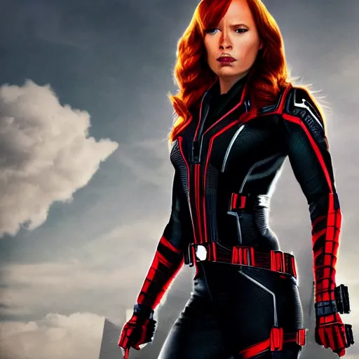 Image similar to dwayne the rock johnson as black widow, marvel, female, movie, photo, hyperdetailed, sharp focus,