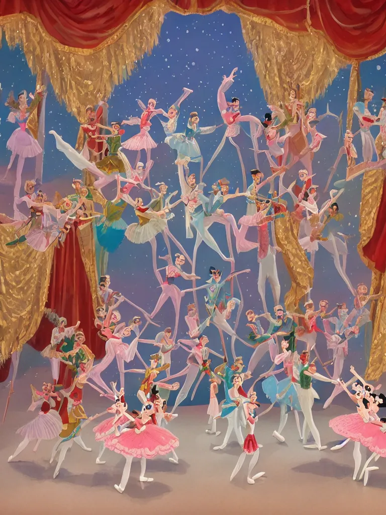 Image similar to nutcracker ballet show by disney concept artists, blunt borders, rule of thirds