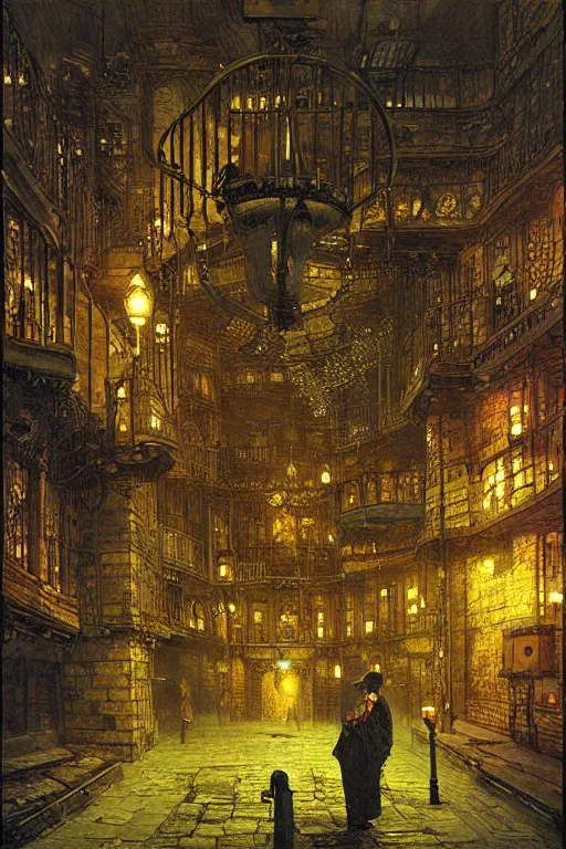 Image similar to beautiful matte steampunk cellar pipe dreams by john atkinson grimshaw