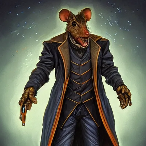 “a humanoid ratman wearing a cheap salesman suit with | Stable ...