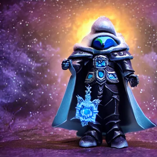 Image similar to the lich king meets pingu, claymotion