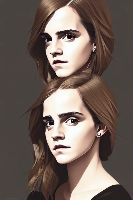 Image similar to portrait of emma watson by james jean by ilya kuvshinov kintsugi