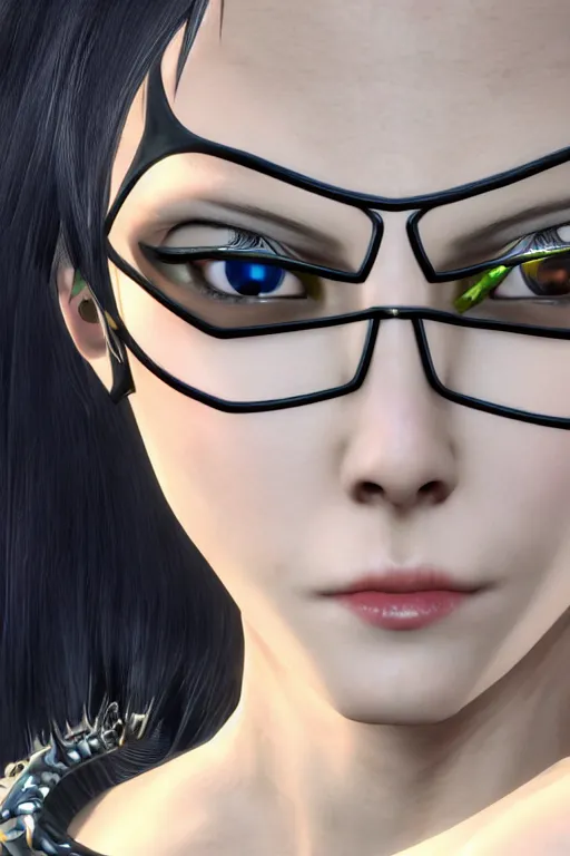 Image similar to Bayonetta , pretty face, ultra detailed, 8k ,character ,realistic, portrait, hyperrealistic