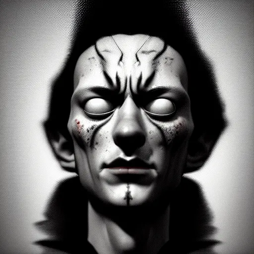 Prompt: black and white beautiful caravaggio and kandinsky style photography of detailed toby maguire crying. vibrant volumetric natural light in style of josan gonzalez and mike winkelmann and andgreg rutkowski and alphonse muchaand and caspar david friedrich and stephen hickman and james gurney and hiromasa ogura. rendered in blender and octane render