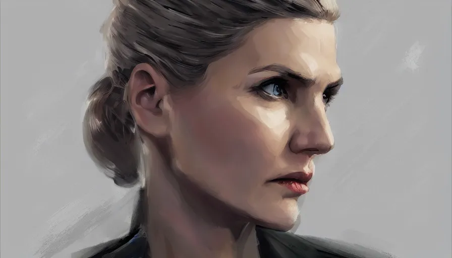 Image similar to concept art of kim wexler by jama jurabaev, cinematic shot, trending on artstation, high quality, brush stroke,