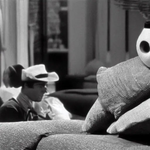 Image similar to pillow - man from the 1 9 3 2 black and white movie