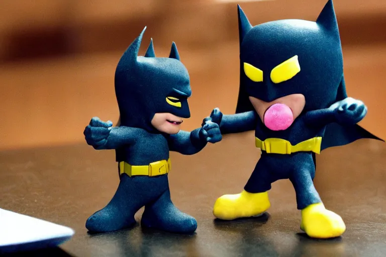 Prompt: claymation batman