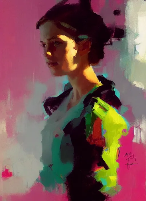 Prompt: a portrait of a pretty young lady by adrian ghenie