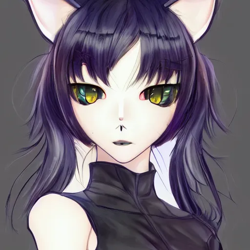 Image similar to A detailed frontal portrait sketch of a catgirl, By shirow masamune, WLOP, Avetetsuya Studios, colored sketch anime manga panel, trending on artstation, pixiv art, smooth, artgem, elegant, highly detailed, pixiv trending, anime inspired, by studio trigger, attractive character