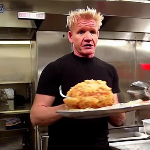 Prompt: gordon ramsay yelling at kfc employees on kitchen nightmares.