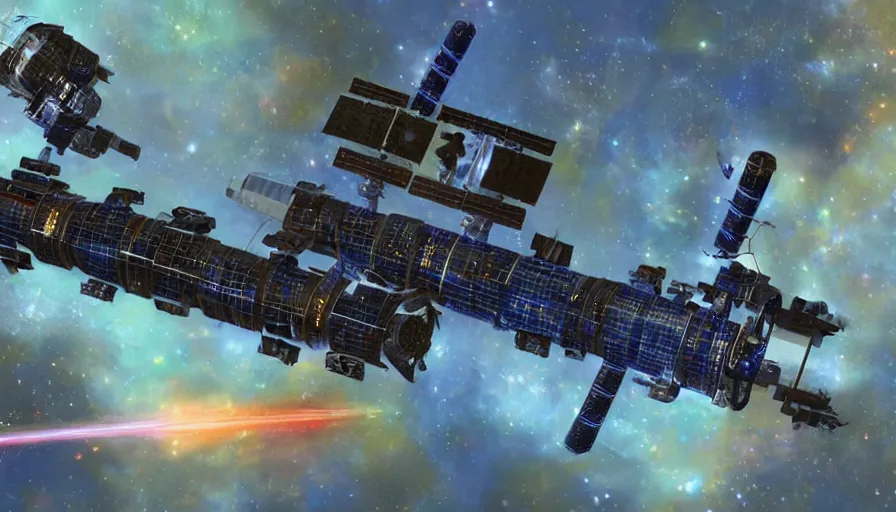 Prompt: Space station Babylon 5, detailed, cinematic lighting, concept art