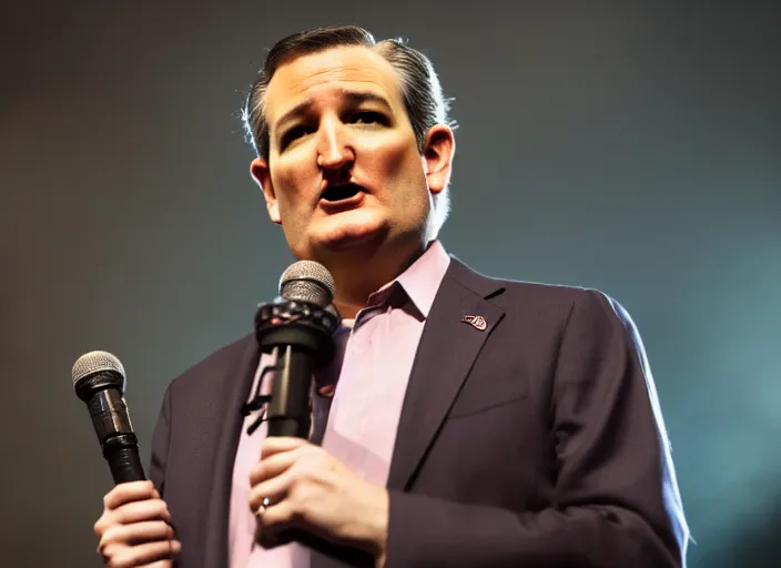 Image similar to publicity photo still of ted cruz as the zodiac killer, 8 k, live concert lighting, mid shot