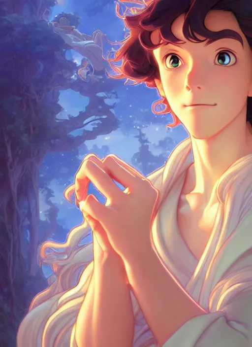 Prompt: cute merlin, natural lighting, path traced, highly detailed, high quality, digital painting, by don bluth and ross tran and studio ghibli and alphonse mucha, artgerm