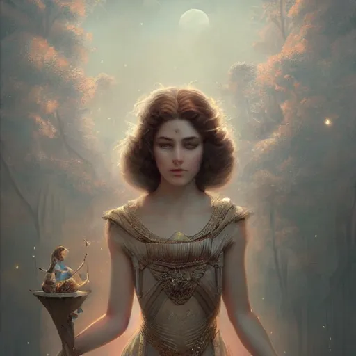 Prompt: a beautiful digital painting of a princess, princess, the moon behind her, intricate, cinematic lighting, highly detailed, digital painting, concept art, smooth, sharp focus, illustration, art by tom bagshaw, artgerm and greg rutkowski - 1 0 0 k