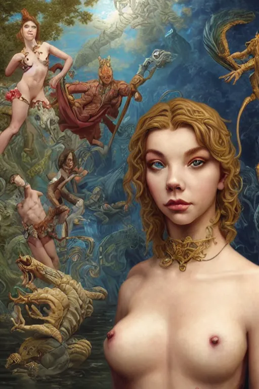 Prompt: A fantasy comic book style portrait painting of Cory Chase, hybrid, Anya Taylor-Joy, as an Atlantean Reptilian Warrior, François Boucher, Oil Painting, Mystical Valkyrie Armor, unreal 5, DAZ, hyperrealistic, octane render, Regal, Refined, Detailed Digital Art, RPG portrait, William-Adolphe Bouguereau, Michael Cheval, Walt Disney (1937), Steampunk, dynamic lighting, Highly Detailed, Cinematic Lighting, Unreal Engine, 8k, HD