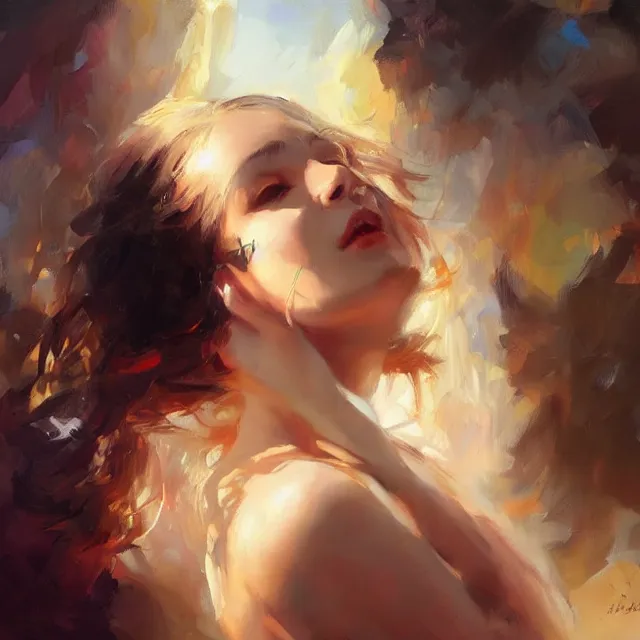 Prompt: in this whole world, you are the most beautiful. oil painting, by stanley artgerm lau, wlop, rossdraws, frank frazetta, andrei riabovitchev, marc simonetti