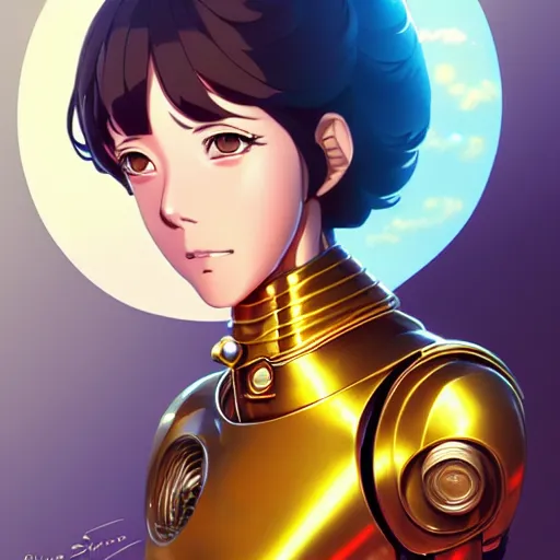 Image similar to c - 3 po, portrait shinkai makoto studio ghibli studio key hideaki anno sakimichan stanley artgerm lau rossdraws james jean marc simonetti elegant highly detailed digital painting artstation pixiv