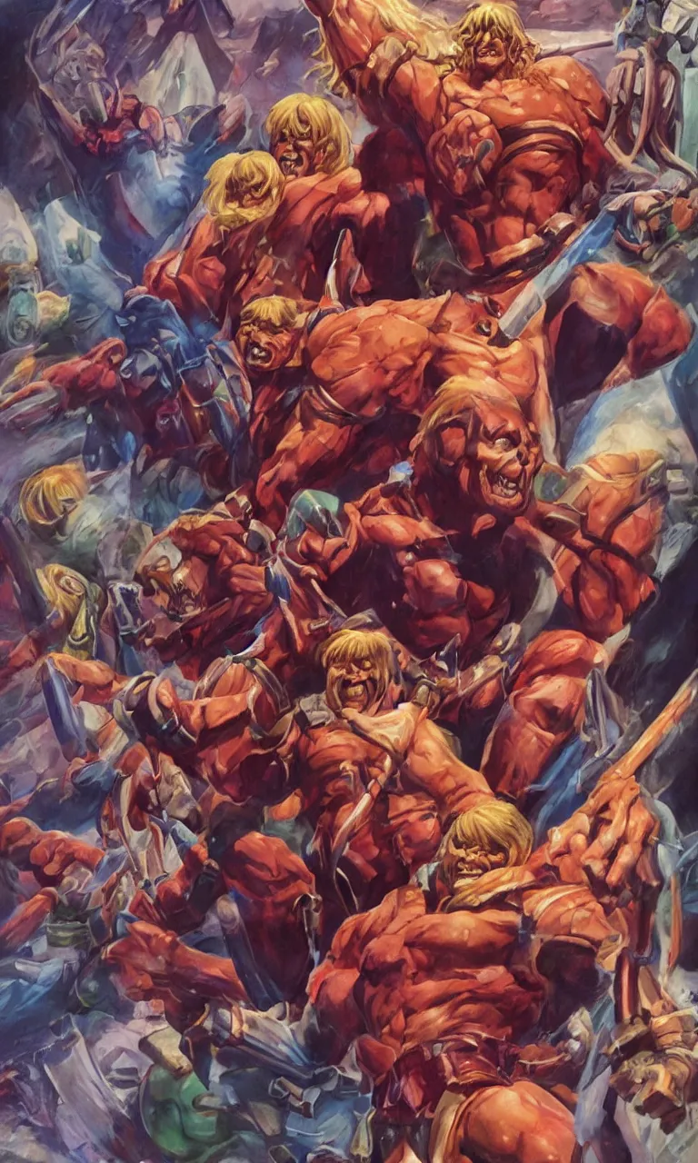 Image similar to giant he - man character design by alex ross