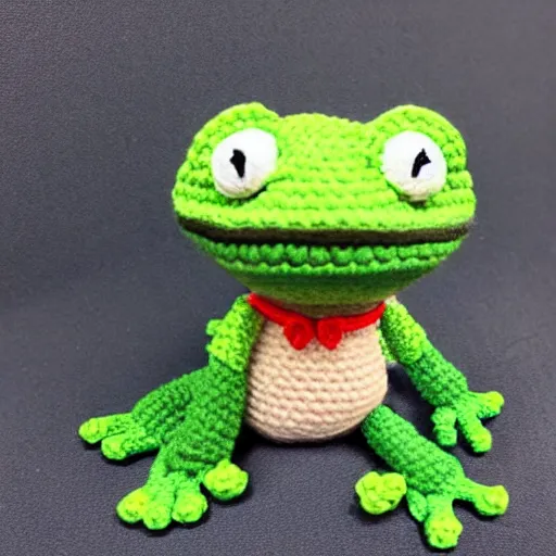 Image similar to cute frog Amigurumi