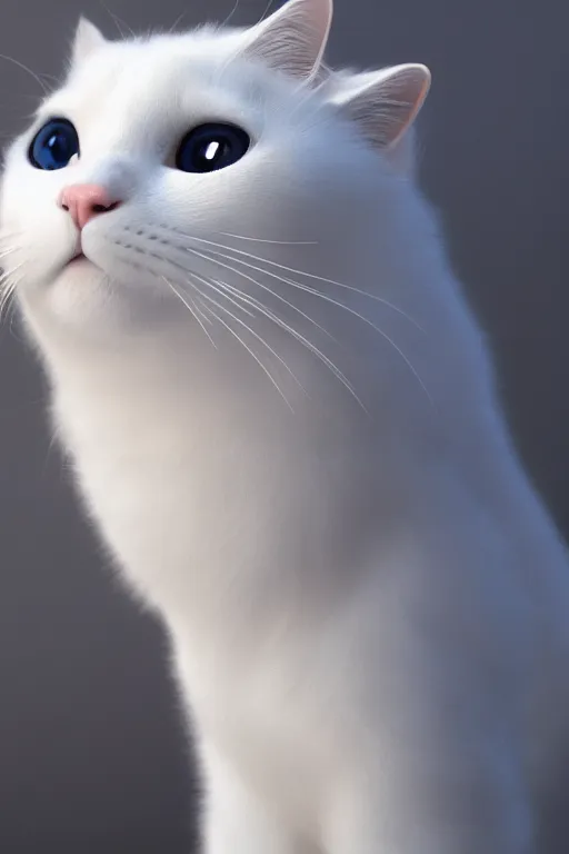 Image similar to a white cat wearing a formal overcoat, hyperrealistic, concept art, octane render, unreal engine 5, trending on DeviantArt, highly detailed, high quality, 8K, soft lighting, cute, natural lighting, realistic face, trending on Artstation, elegant clothes, profile picture, path traced, house background