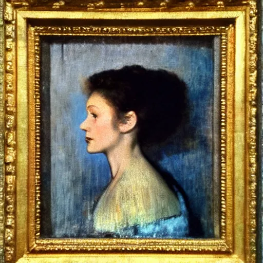 Prompt: a closeup portrait of a young vivian leigh, dramatic light, painted in oil by edgar degas, masterpiece