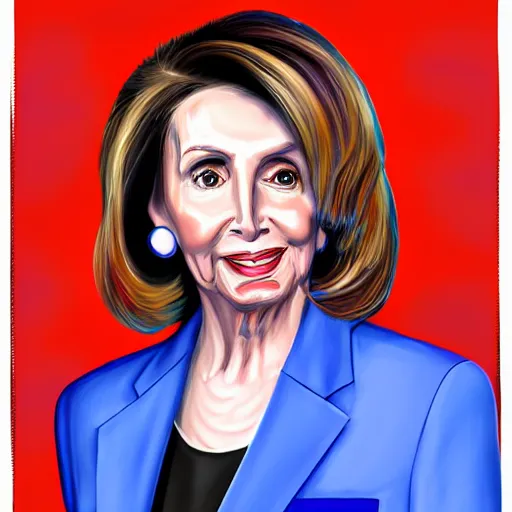 Image similar to a full length portrait of nancy pelosi painted by an anime artist