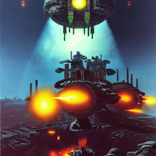 Image similar to war machines from a gate in hell, chris foss, john harris, beeple, wayne barlowe, warhammer 4 0 k