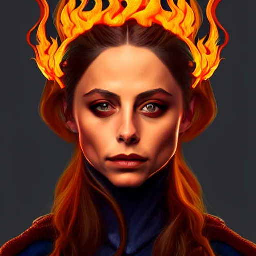 Image similar to queen of fire willa holland, highly detailed, digital painting, artstation, concept art, smooth, sharp focus, illustration