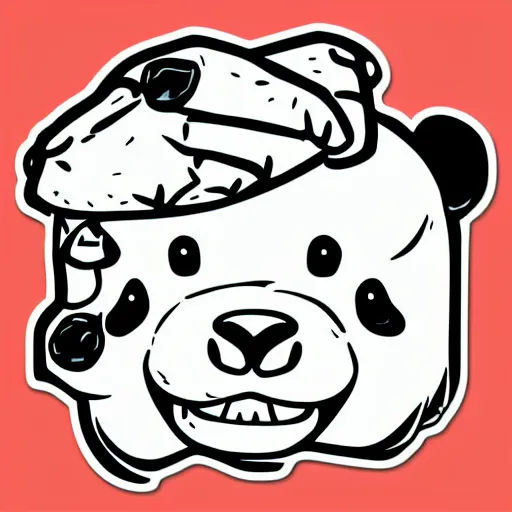 Image similar to in the style of max prentis and deathburger and laurie greasley a vector sticker logo of a panda, highly detailed, colourful, 8k wallpaper