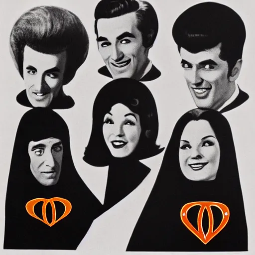 Image similar to logo for a 6 0 s sitcom about dracula,