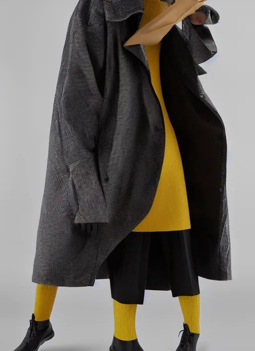 Image similar to Jollibee coat designed by Issey Miyake