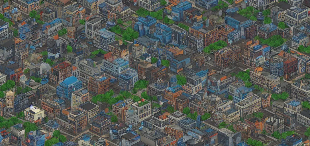 Prompt: City missing textures from a Game