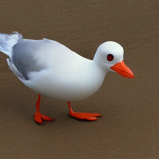 Image similar to a seagull with big eyes looking for a cup of coffee in a beautiful beach in Caribee. Pixar Disney 4K 3d render funny animation movie Oscar winning trending on ArtStation and Behance. Ratatouille style.