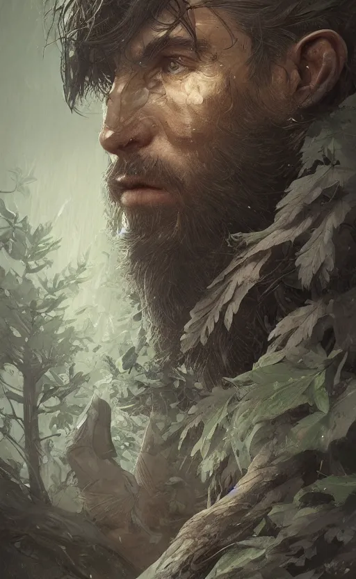 Image similar to god of the forest, 30 years old, rugged, male, gorgeous gorgeous gorgeous, detailed face face face face, amazing, thighs thighs thighs thighs, muscular, intricate, highly detailed, digital painting, artstation, concept art, sharp focus, illustration, by greg rutkowski