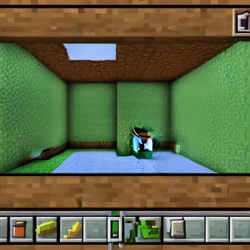 Image similar to Screenshot from Minecraft, Creeper