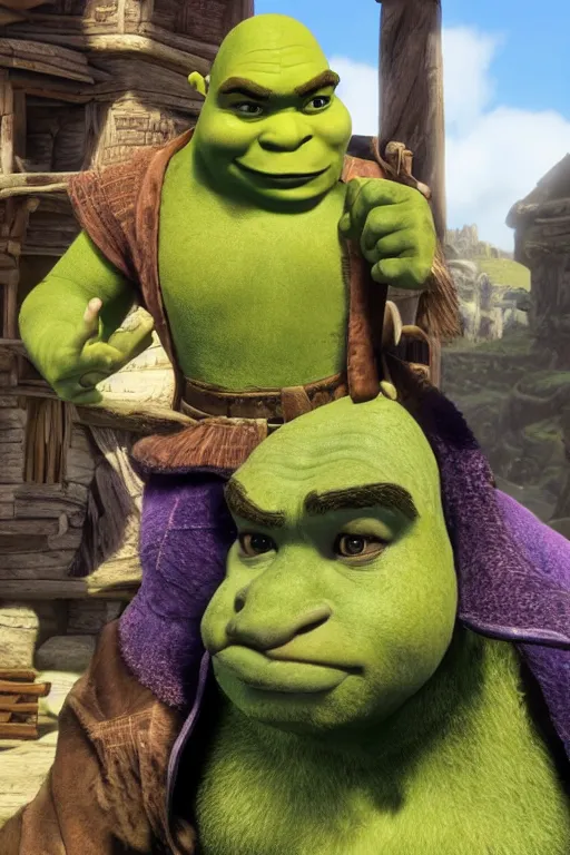 Prompt: shrek 👌, cinematic, photoreal, by red dead redemption 2