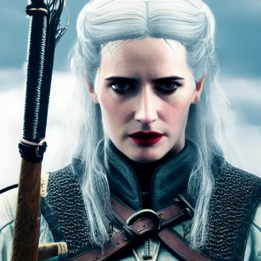 Prompt: Film still of Eva Green, from The Witcher 3: Wild Hunt (2015 video game)